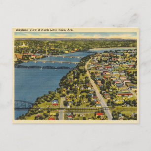 Postal Vista aérea antigua de North Little Rock Arkansas 
