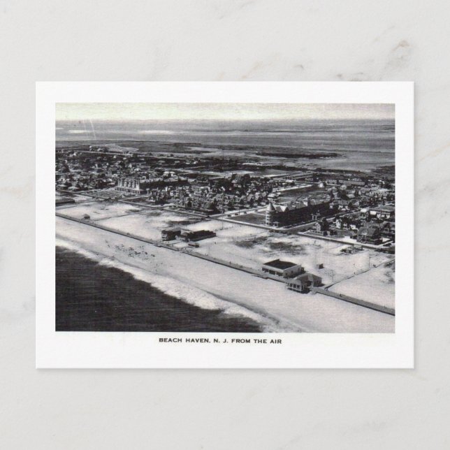 Postal Vista aérea, Beach Haven NJ Vintage (Anverso)