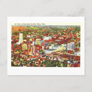 Postal Vista aérea de Akron, Ohio, Viajes de época