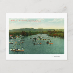 Postal Vista aérea de barcos en el lago Watsonville