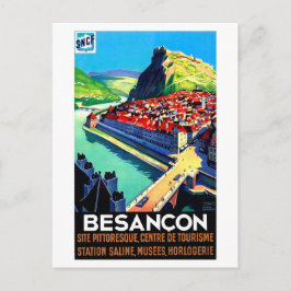 Postal Vista aérea de Besancon, Francia, panorama, vintag