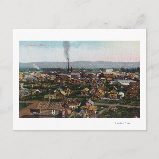 Postal Vista aérea de CityFairbanks, AK (Anverso)