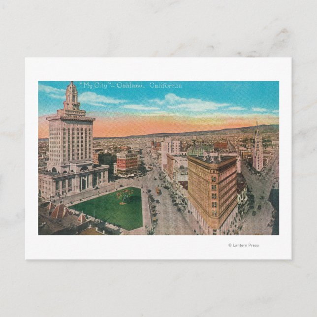 Postal Vista aérea de CityOakland, CA (Anverso)