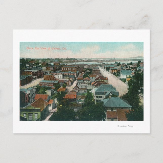 Postal Vista aérea de CityVallejo, CA (Anverso)