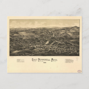 Postal Vista aérea de East Pepperell Massachusetts (1886)