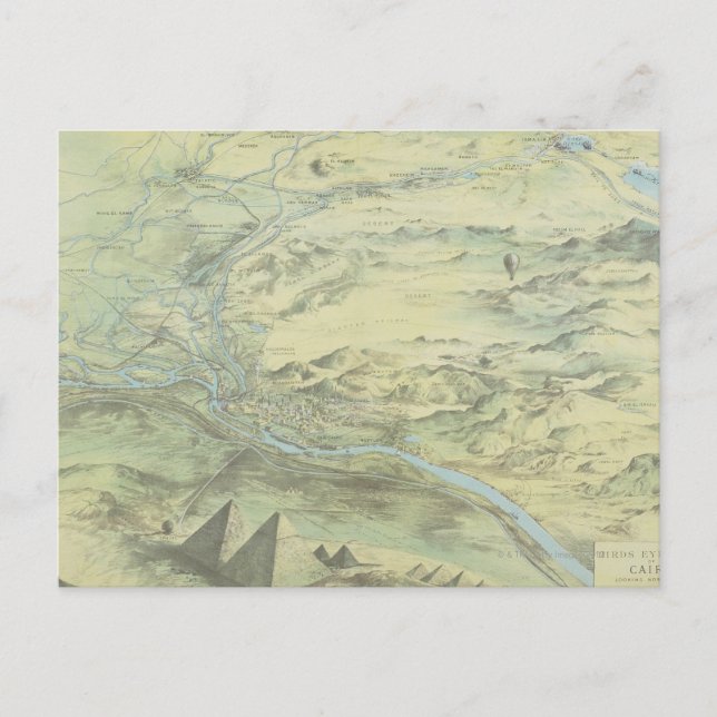 Postal Vista aérea de El Cairo (Anverso)