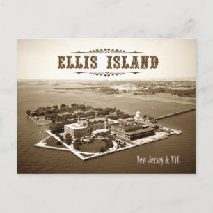 Postal Vista aérea de Ellis Island, NJ y NY