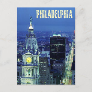 Postal Vista aérea de Filadelfia con ayuntamiento