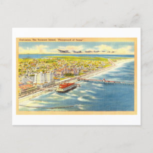 Postal Vista aérea de Galveston, Texas, Vintage
