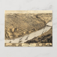 Vista aérea de Kansas City, Misuri (1869)