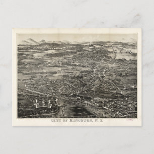 Postal Vista aérea de Kingston, Nueva York (1875)