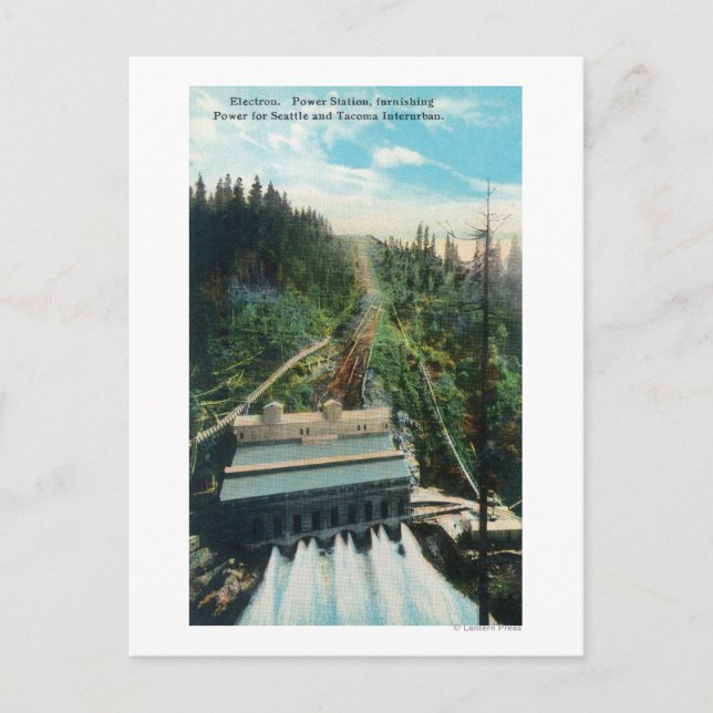 Postal Vista aérea de la central eléctrica (Anverso)