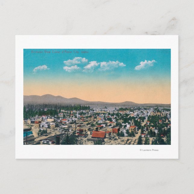 Postal Vista aérea de la Ciudad Coeur d'Alene, ID (Anverso)