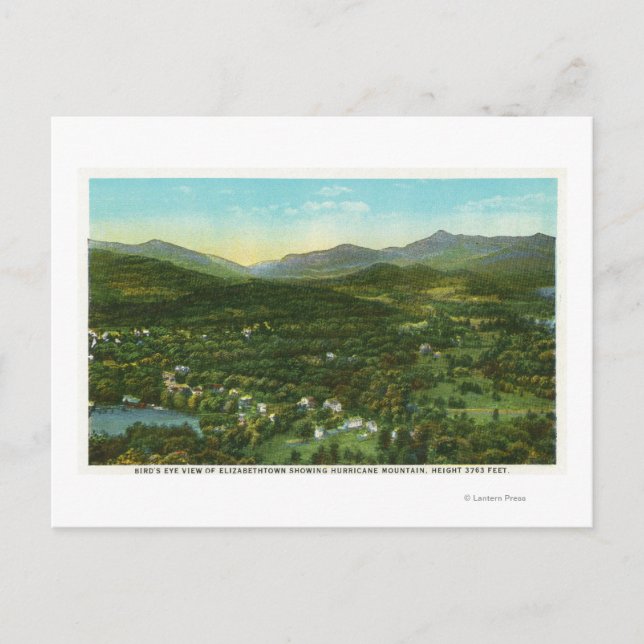 Postal Vista aérea de la ciudad con la montaña huracán (Anverso)