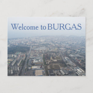 Postal Vista aérea de la ciudad de Burgas, Bulgaria