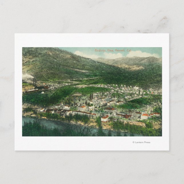 Postal Vista aérea de la ciudad de Kennett, CA (Anverso)