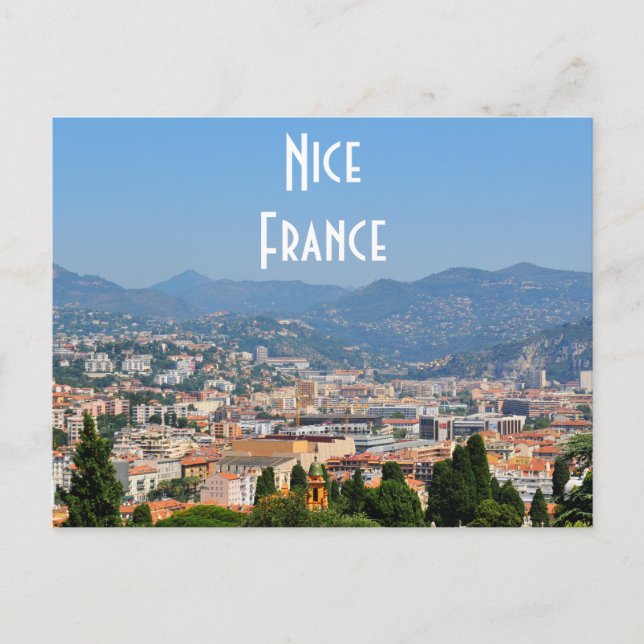 Postal Vista aérea de la ciudad de Niza en Francia (Anverso)