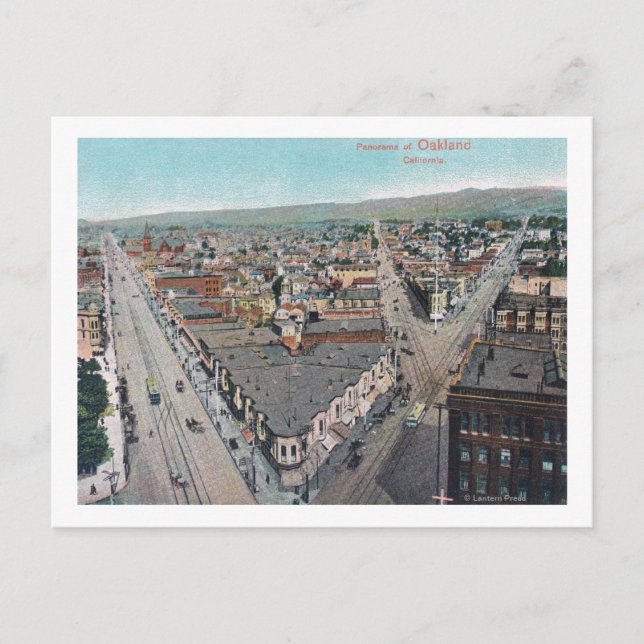 Postal Vista aérea de la ciudad de Oakland, CA (Anverso)