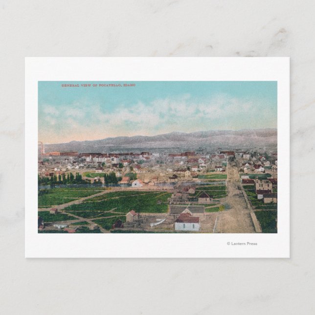 Postal Vista aérea de la ciudad de Pocatello, ID (Anverso)
