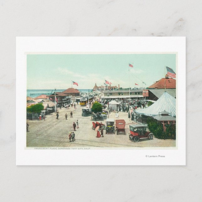 Postal Vista aérea de la ciudad de tiendas de campaña y l (Anverso)