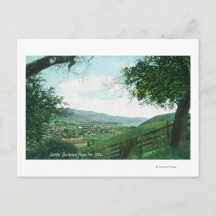 Postal Vista aérea de la ciudad desde las colinas