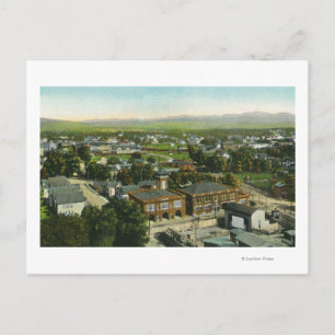 Postal Vista aérea de la ciudad, la estación de bomberos