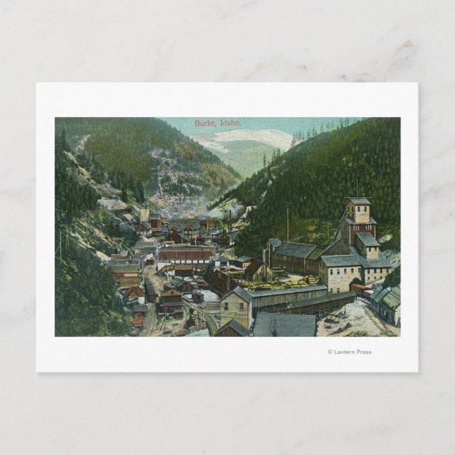 Postal Vista aérea de la ciudad y de las montañasBurke, I (Anverso)