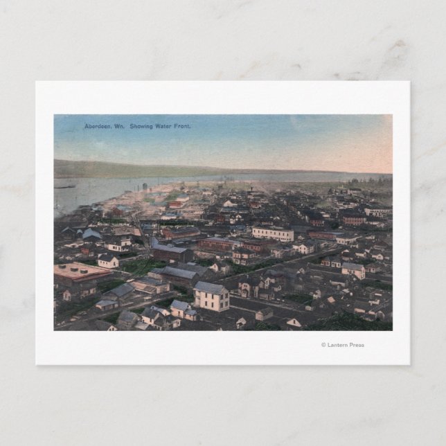 Postal Vista aérea de la costa y ciudad (Anverso)