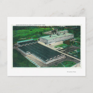 Postal Vista aérea de la fabricación del Goodyear-Zepelín