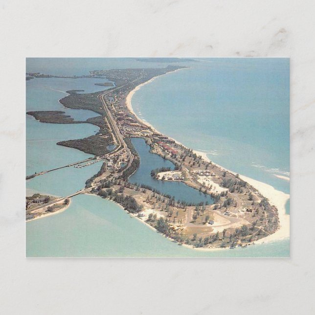 Postal Vista aérea de la isla de Gasparilla Boca Grande (Anverso)