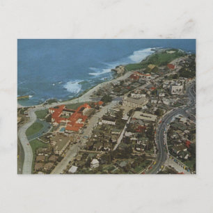 Postal Vista aérea de La Jolla California en la época de 