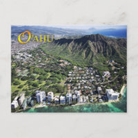 Vista aérea de la playa de Waikiki y Diamond Head