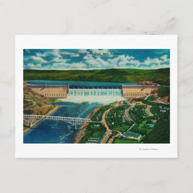 Postal Vista aérea de la presa de Grand Coulee (Anverso)