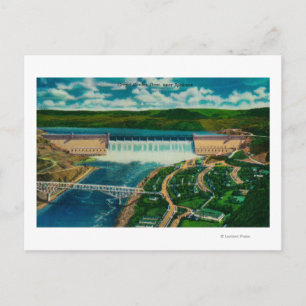 Postal Vista aérea de la presa de Grand Coulee