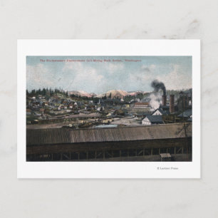 Postal Vista aérea de la sierra y ciudad minera