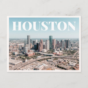 Postal Vista aérea de la silueta urbana de Houston Texas