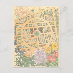 Postal Vista aérea de la vieja arquitectura paisajística