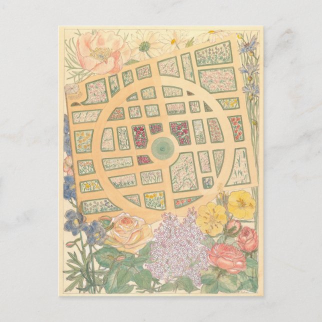 Postal Vista aérea de la vieja arquitectura paisajística (Anverso)