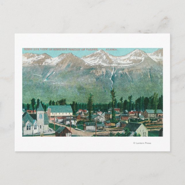 Postal Vista aérea de la zona residencial de la ciudad (Anverso)