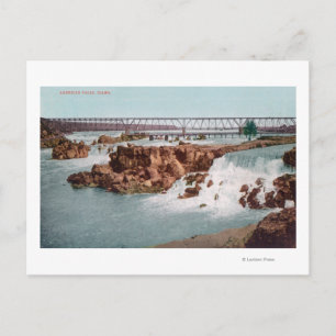 Postal Vista aérea de las cataratas y el puente