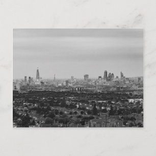 Postal Vista aérea de Londres en blanco y negro de noche