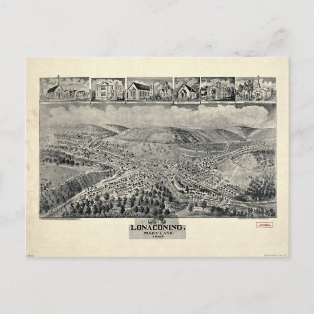 Postal Vista aérea de Londres, Maryland (1905) (Anverso)