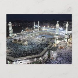 Postal Vista aérea de los peregrinos del Hajj en la Kaaba