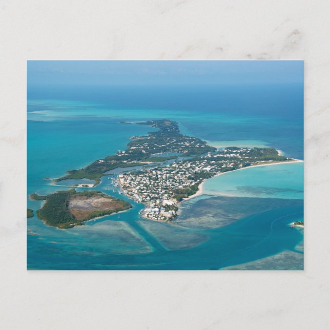 Postal ¡Vista aérea de los pozos españoles y de la isla R (Anverso)