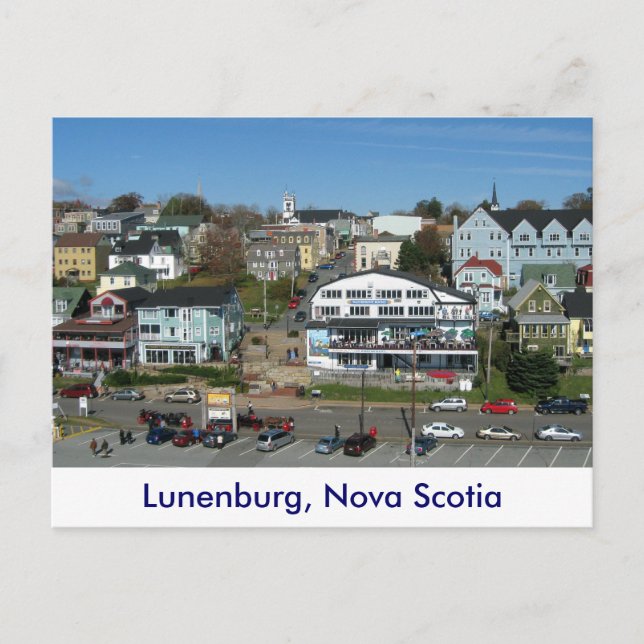 Postal Vista aérea de Lunenburg, Nueva Escocia (Anverso)