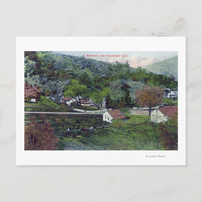 Postal Vista aérea de McCray'sCloverdale, California (Anverso)