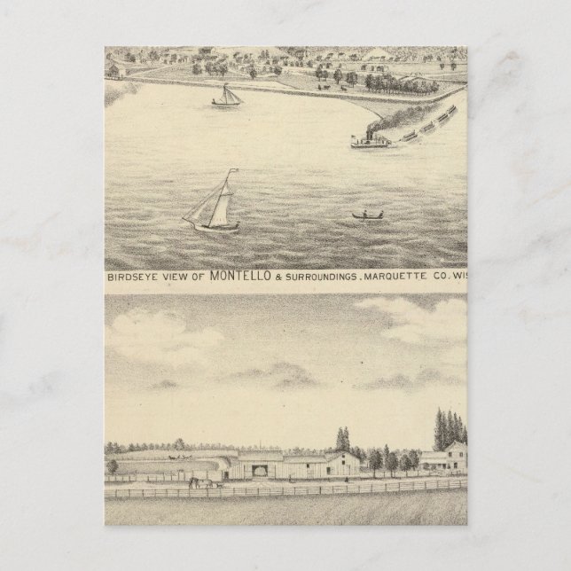 Postal Vista aérea de Montello (Anverso)