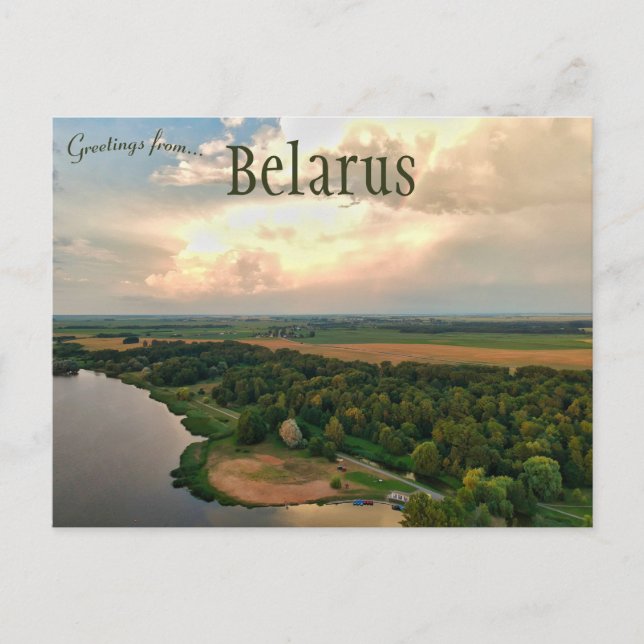 Postal Vista aérea de Niaśviž Bielorrusia (Anverso)