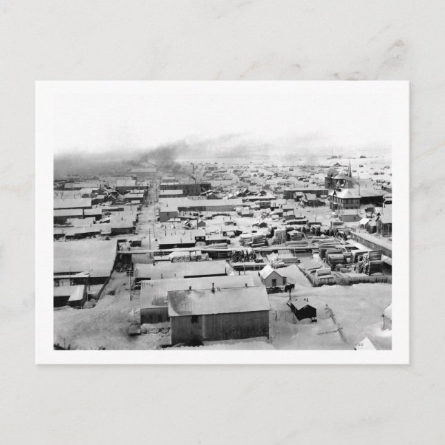 Postal Vista aérea de Nome, Alaska con Nieve (Anverso)