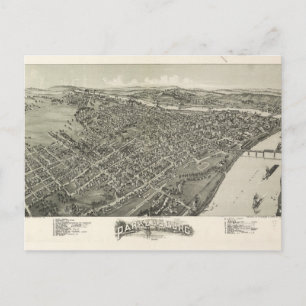 Postal Vista aérea de Parkersburg, Virginia Occidental (1